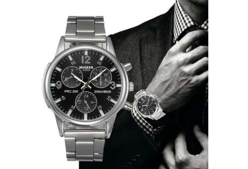 Men Luxury Stainless Steel Quartz Wrist Watch