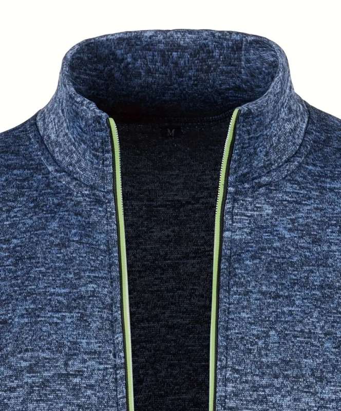Elegant Mid Stretch Cardigan, Men`s Casual Full Zip Up Cardigan Sweater Coat For Fall Winter. (L)