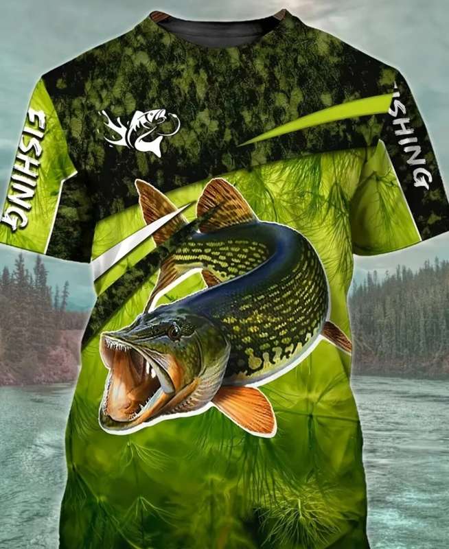 Fish And Plant 3D Print Men`s Novelty Color Block Short Sleeve Round Neck T-shirt XL (42)