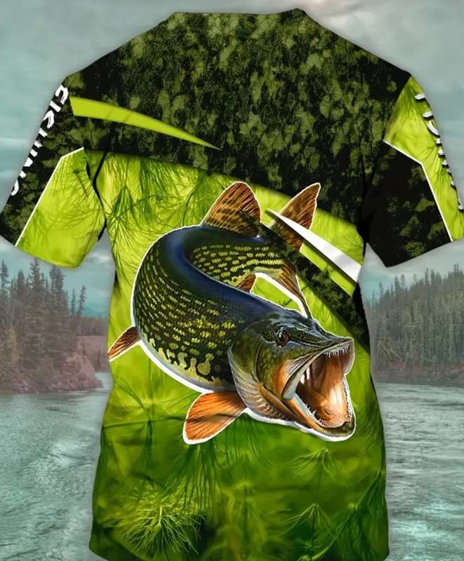 Fish And Plant 3D Print Men`s Novelty Color Block Short Sleeve Round Neck T-shirt XL (42)