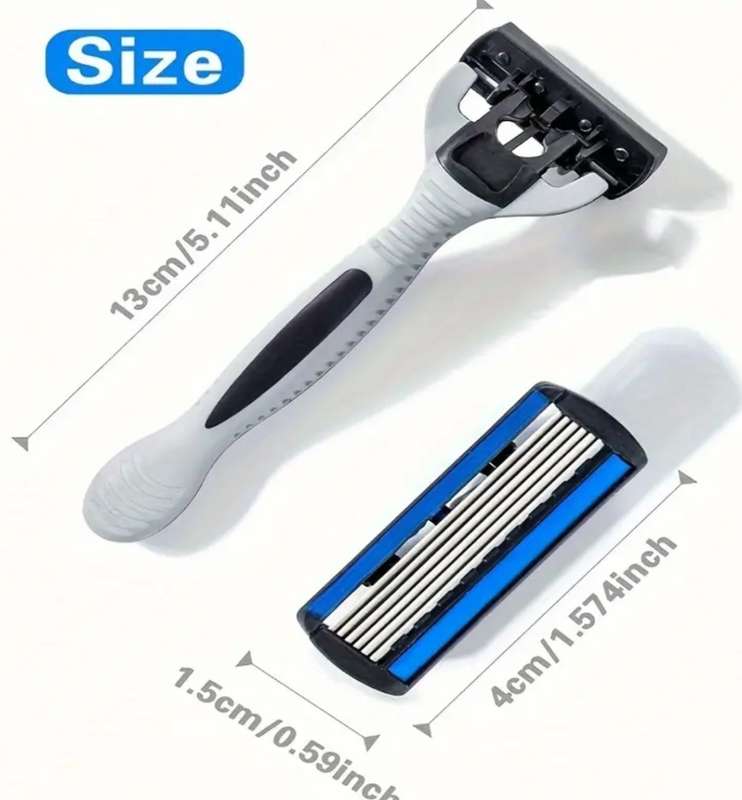 Special!! Men`s Manual Shaver Set, 2 Handle + 24 Blades, Safety Razor 6-Layers Stainless Steel
