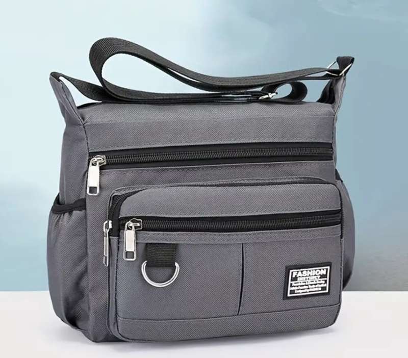 Fashion Multi Layer Crossbody Bag, Lightweight Nylon Shoulder Bag, Women`s Casual Handbag & Purse