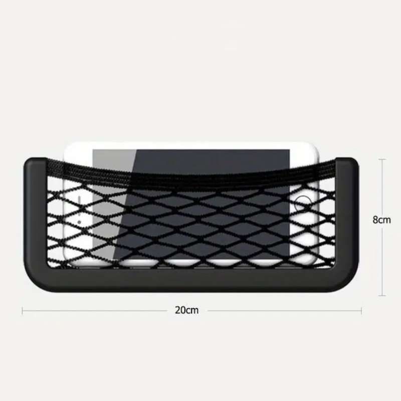 2pc Car Sundries Items Storage Organizer, Mesh Adhesive Car Storage Bag