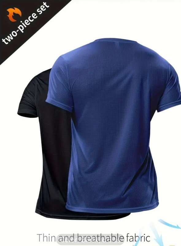 2-Piece Set Quick-drying Men`s Running Casual Fitness Sports T-shirt (S)