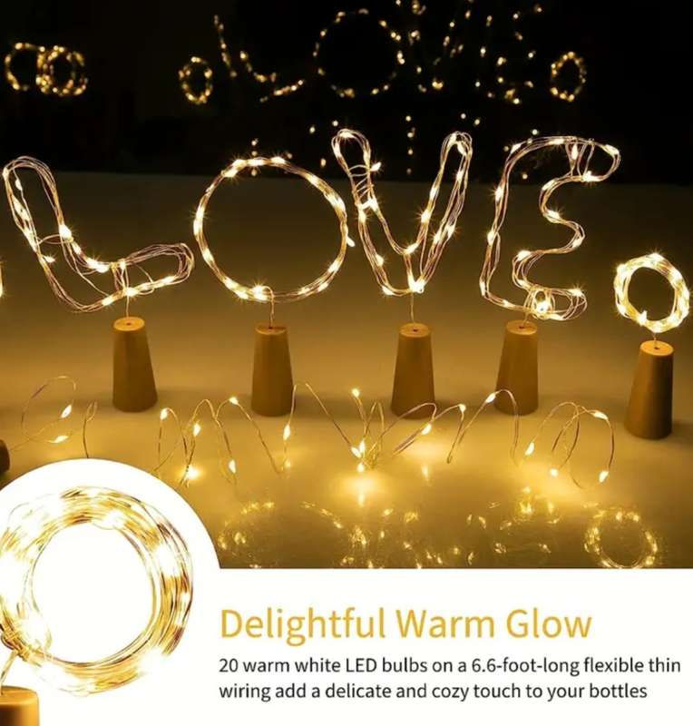 12 Pack Wine Bottle String Lights, With Switch, 6.6Ft 20 LED Bottle Light, Universal Size
