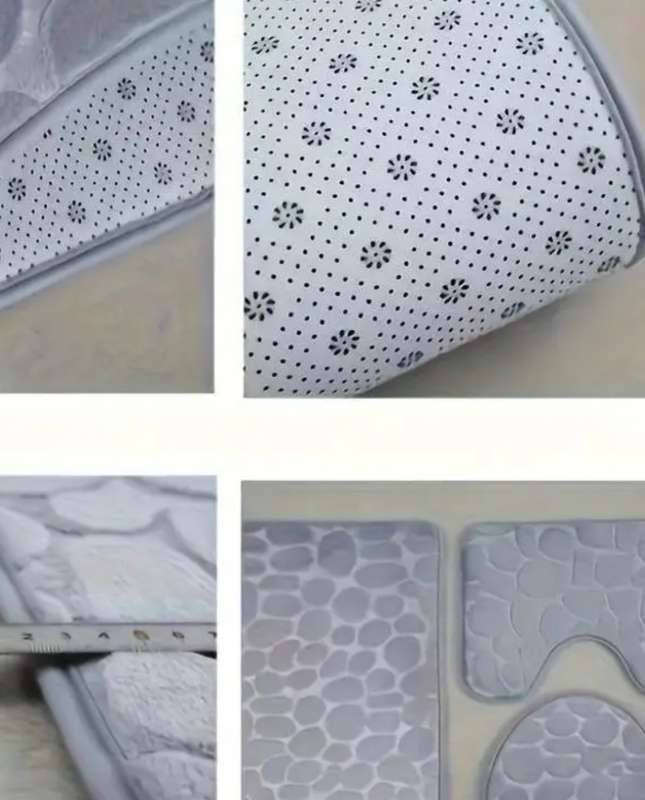 3-Piece Soft & Comfortable Flannel Bathroom Mats Set