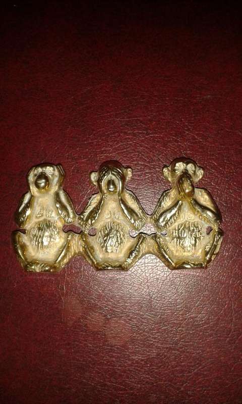 3 Monkeys - Hear no Evil, See no Evil, Speak no Evil - Solid Brass