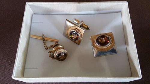 Stunning Vintage Cufflink Set with Tie Pin