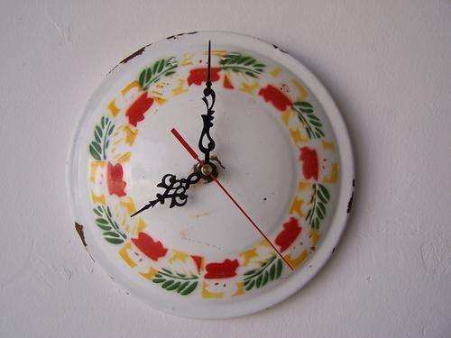 enamel clock ... so colourful !!!