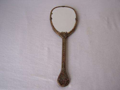 brass hand mirror ... bevelled !!!