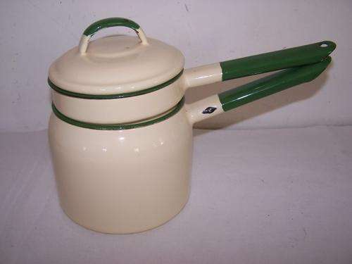 double boiler ... cream & green !!!