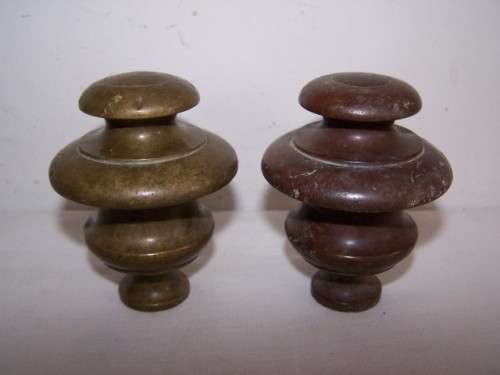 finials ...  metal with a thread!!!