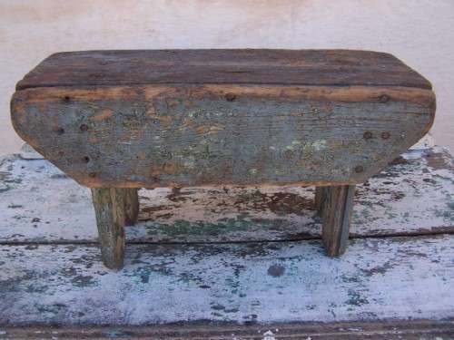 stool ... a painted milking one !!!