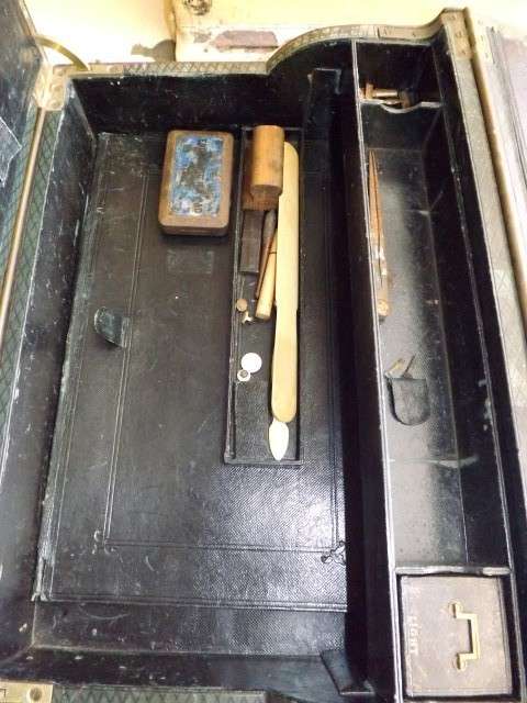 stunning lap desk / writing slope ... used by the commanding officer of the HMS Sunburst !!!