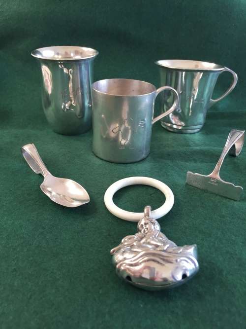 Vintage Silver nursery items
