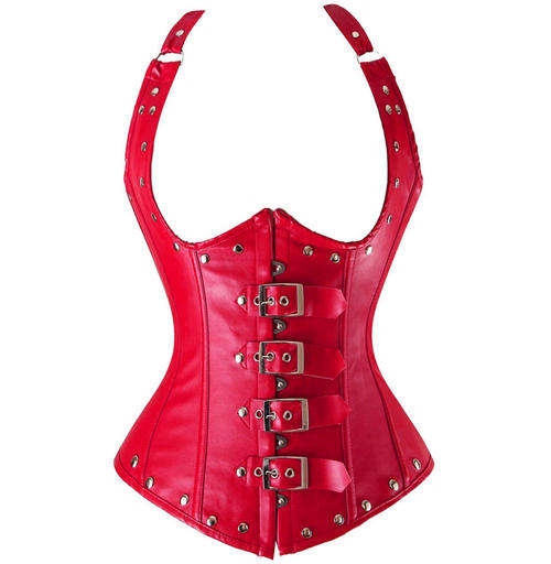 Faux Leather Buckles Underbust Corset  S,M,L,XL,2XL
