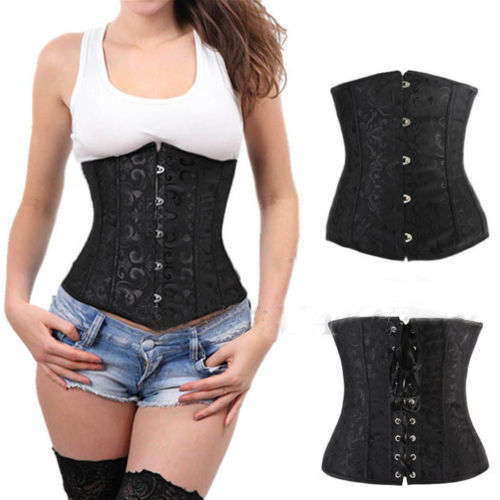 24 Spiral Steel Boned Waist Training Cincher Underbust     XS,S,M,L,XL,2XL,3XL,4XL,5XL,6XL