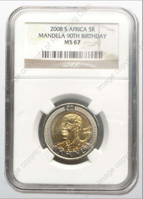 2008 Mandela 90th Birthday R5! MS67 - NGC GRADED! !!!