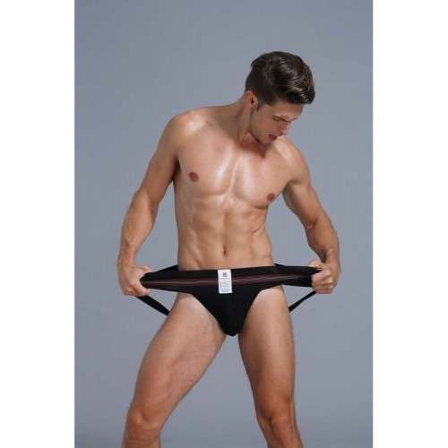 European Classic Design High-Rise Black Jockstrap - S/M