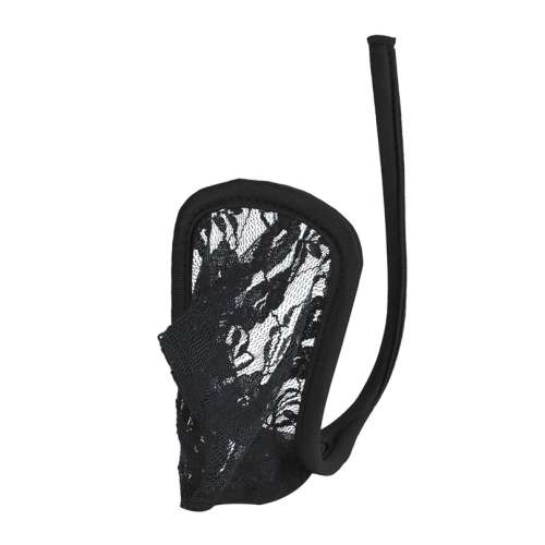Sexy Lace Men's C-String Thong - Black