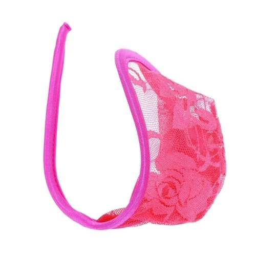 Sexy Lace Men's C-String Thong - Black