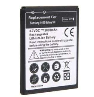 Replacement 3.7V 2000mAh Rechargeable Lithium-ion Battery for Samsung I9100 Galaxy S II (In Stock)