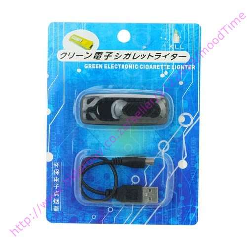 USB Electronic Windproof Cigarette Lighter with LED Light (Black)