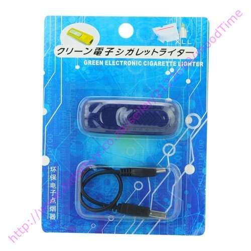 USB Electronic Windproof Cigarette Lighter with LED Light (Blue)