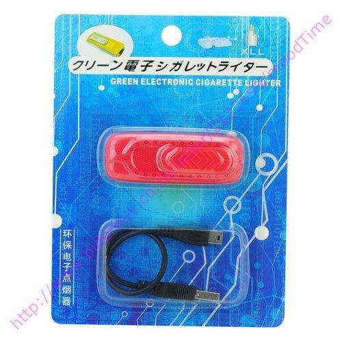 USB Electronic Windproof Cigarette Lighter with LED Light (Red)