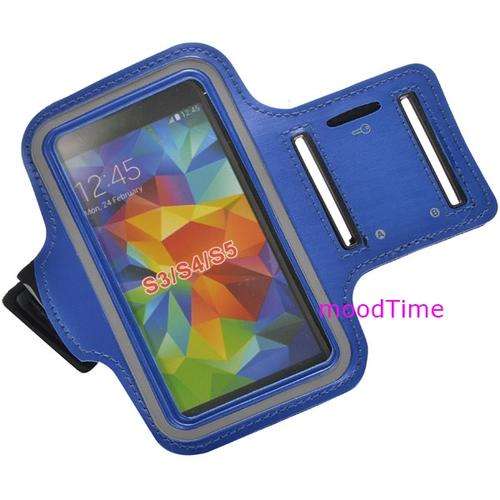 Adjustable Sports Armband for Samsung Galaxy S5 - Blue