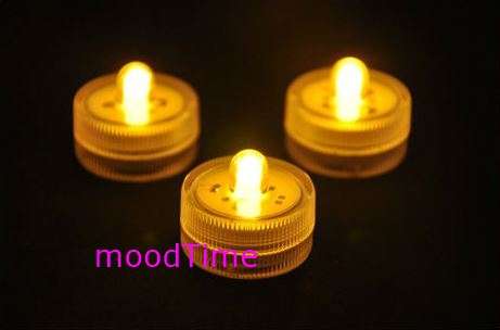 12 Pcs Submersible Floralyte LED Tea Light Candle - Amber