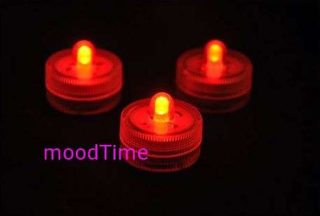 12 Pcs Submersible Floralyte LED Tea Light Candle - Red
