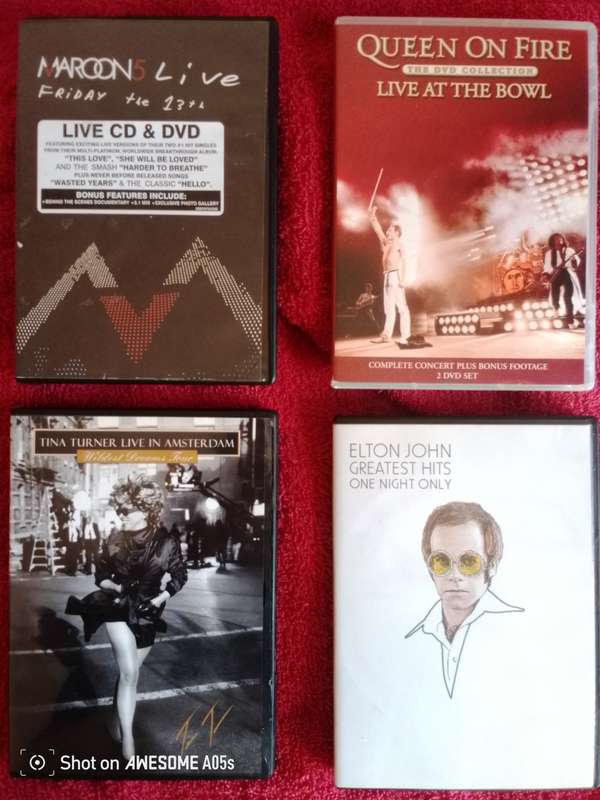 Elton John, Queen, Maroon 5, David Bowie, Tina Turner, Billy Joel: 6 DVDs + bonus CDs