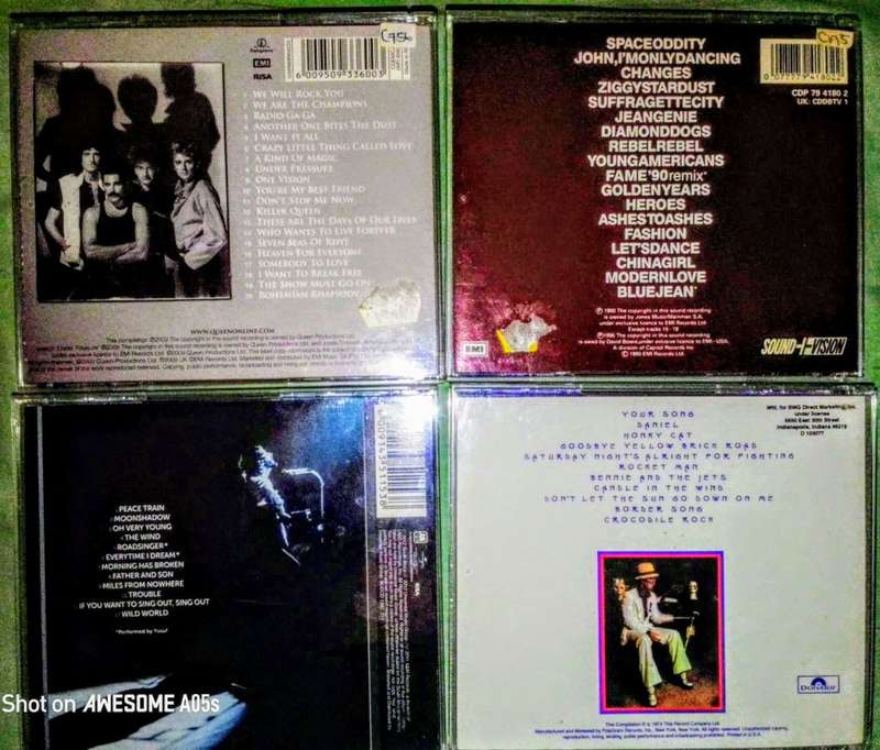 Elton John, David Bowie, Queen, Cat Stevens, 4 Greatest Hits CDs