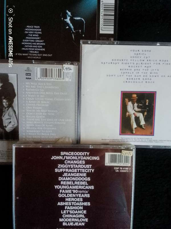 Elton John, David Bowie, Queen, Cat Stevens, 4 Greatest Hits CDs