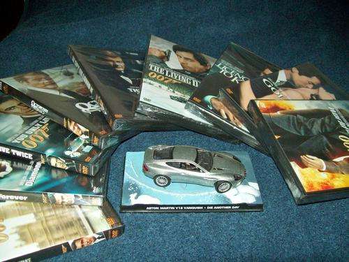 JAMES BOND 9 DVD COLLECTION & ASTON MARTIN V12 VANGUISH MODEL (FREE DELIVERY)