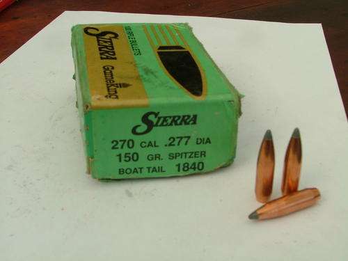 Reloading Bullets : .270 : 150 gr Sierra Boat Tail Spitzer