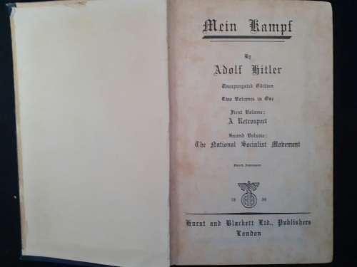 Mein Kampf - Adolf Hilter (Rare 1939 english edition)