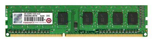 Transcend 2GB DDR3-1333 Desktop DIMM CL9 Memory ( as new )
