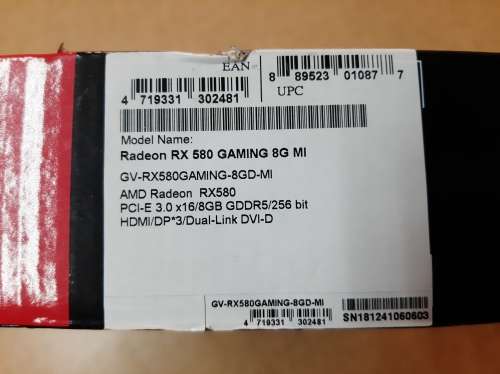 GIGABYTE RADEON RX580 8GB ( 4 months use only! )