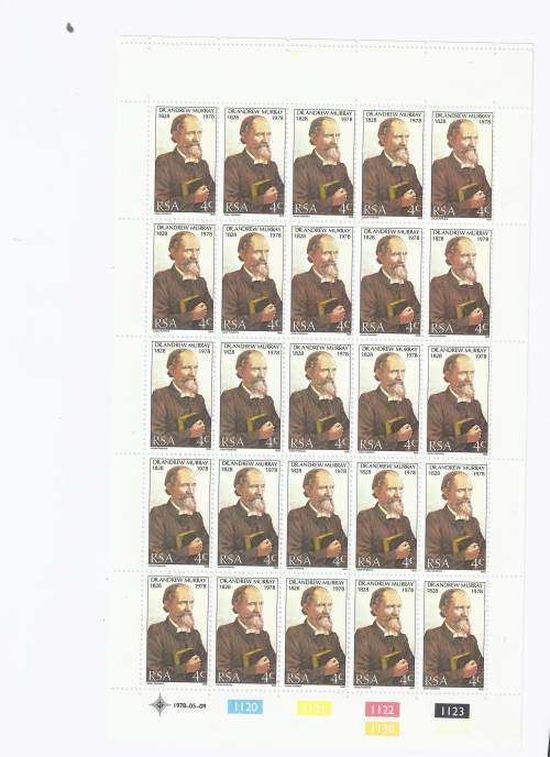 1978 4c Tribute to Dr. A Murray Sheet MNH