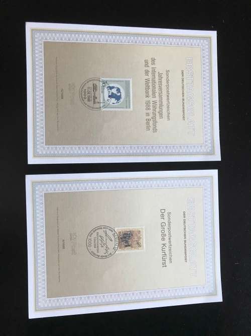 11 First day pages of Germany