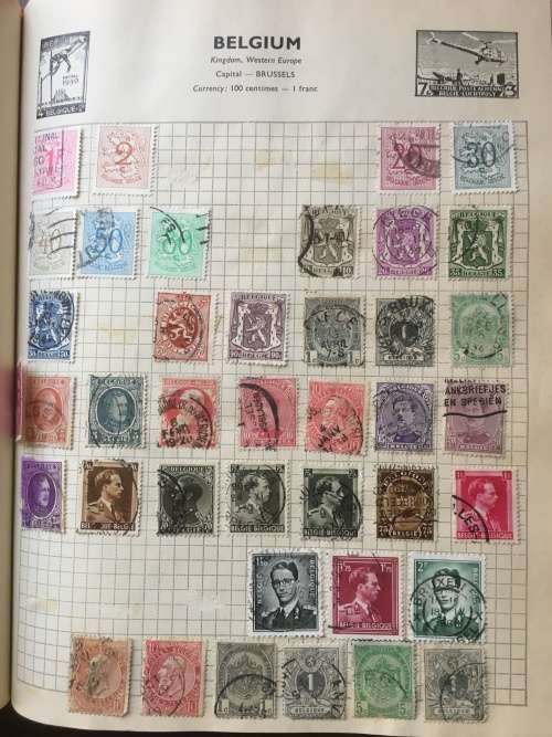 Old Stanley Gibons Swift sure album with approx 1500 stamps