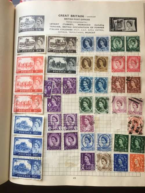 Old Stanley Gibons Swift sure album with approx 1500 stamps