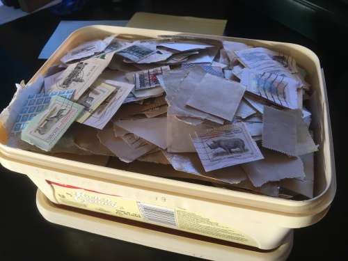 Ice cream tub filled with SA on paper R1 start