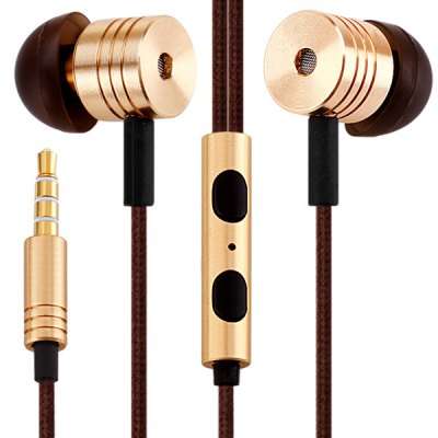 Deep Bass Metalic Piston In-ear Earphone Headphone with Mic 3.5MM Jack 1.2M Canvas Cable