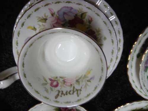 Royal Albert Flowers of the Month April Trio