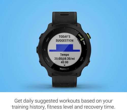 Garmin Forerunner 55 - Running smartwatch with GPS, Cardio, Training plans included