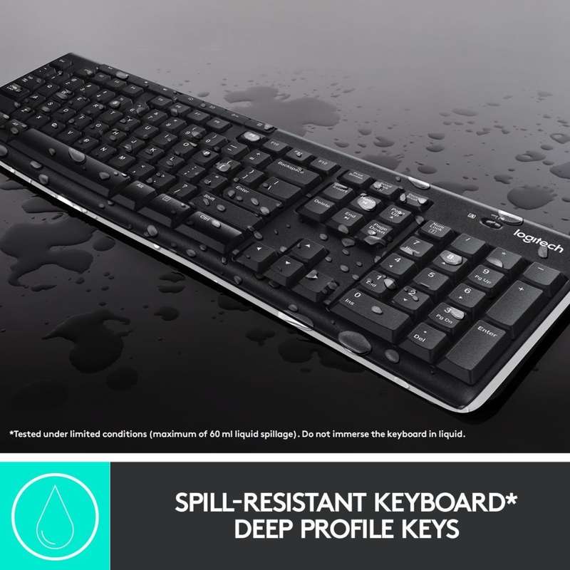Logitech MK270 Wireless Keyboard and Mouse Combo - Black