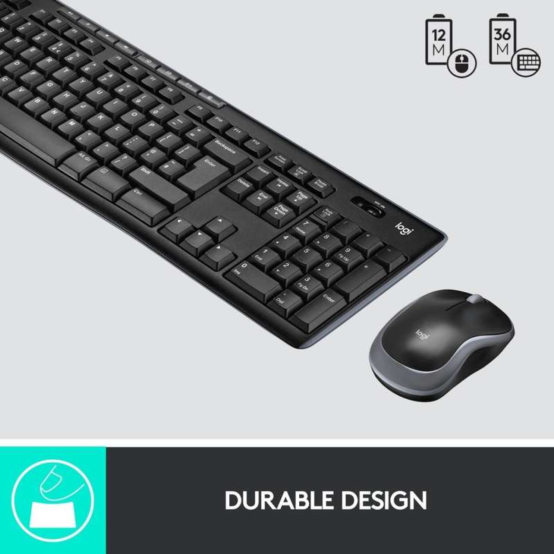 Logitech MK270 Wireless Keyboard and Mouse Combo - Black